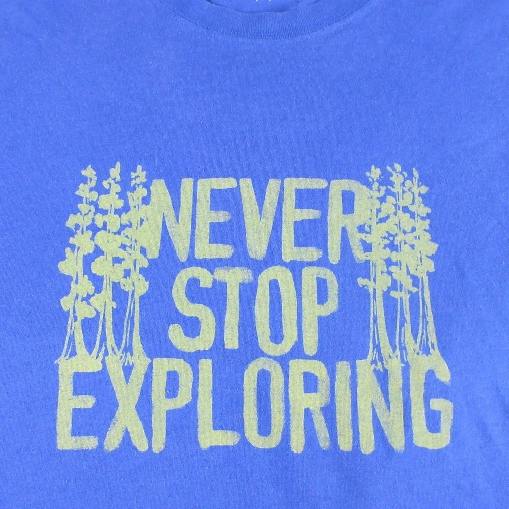 The North Face Shirt Men S Blue Never Stop Exploring Graphic Tee Outdoors Casual